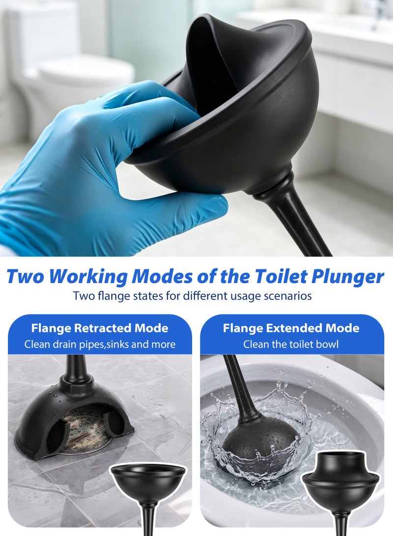 ANYOUI 2-in-1 Toilet Brush Set, Bathroom Drain Cleaning Tool, with Drain Base,Toilet Bowl Brush,Thorough Toilet Cleaning Brush,Washroom Cleaner,Powerful Toilet Plunger, Suitable for Cleaning Toilet Seats and Bathroom. - Image 5