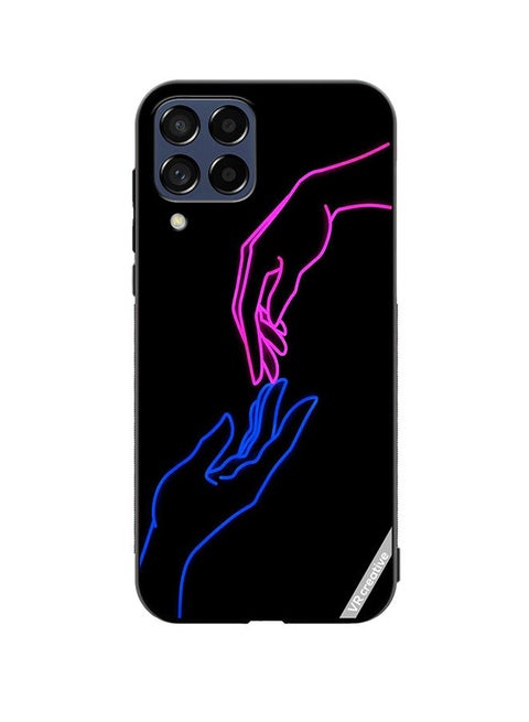 Protective Case Cover For Samsung Galaxy M33 Hands In Neon Lights Design Multicolour