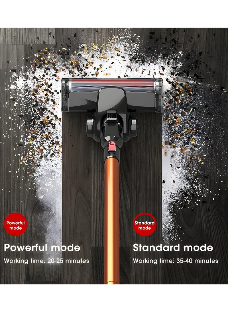 XVersion - Cordless Vacuum Cleaner 4 in 1, Vacuum Cleaner Wireless for Home, Household Vacuum Cleaner w/ Battery, Stick Vacuum Cleaner Cordless with LED Lights for Dry Floor, Tile, Carpet - Gold - Image 1