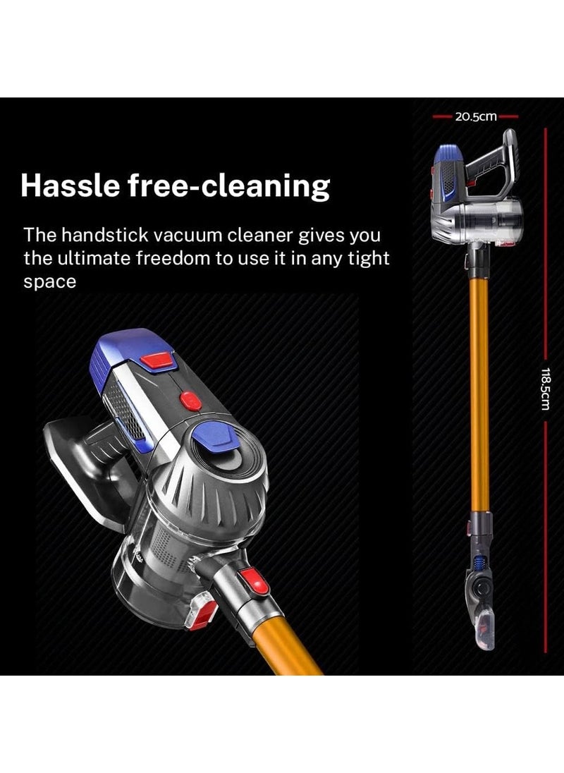 XVersion - Cordless Vacuum Cleaner 4 in 1, Vacuum Cleaner Wireless for Home, Household Vacuum Cleaner w/ Battery, Stick Vacuum Cleaner Cordless with LED Lights for Dry Floor, Tile, Carpet - Gold - Image 1