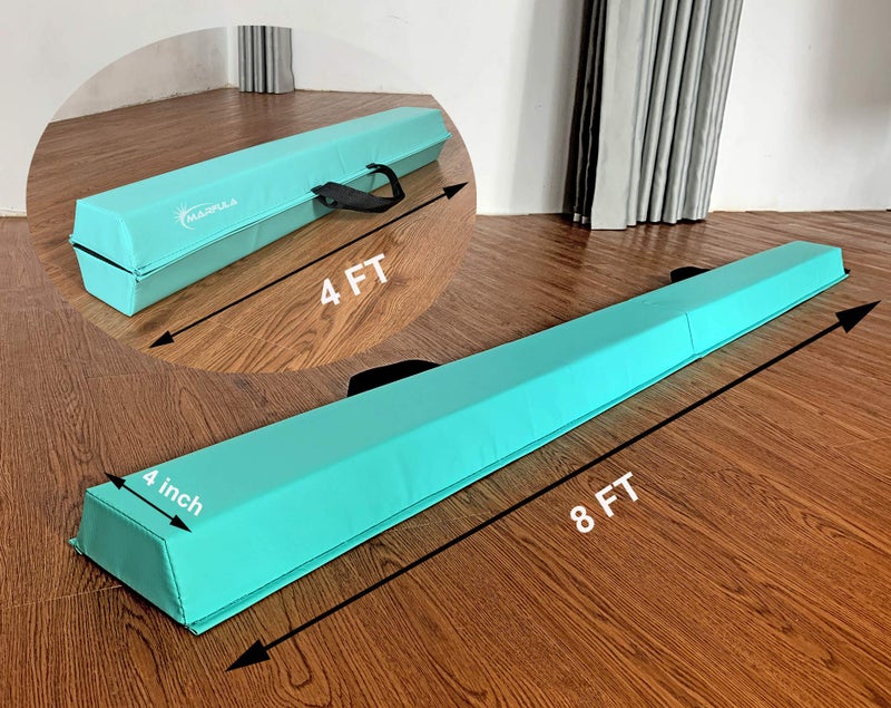 MARFULA 6 FT / 8 FT / 9 FT / 10 FT Balance Beam Folding Floor Gymnastics Equipment for Kids, Non Slip Base, Gymnastics Beam for Training Home Gym Use - Image 2