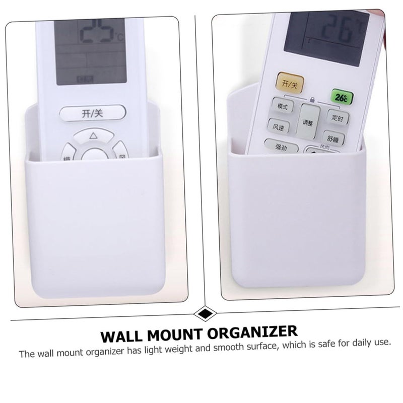2 Pieces Wall Mounted Storage Box White Remote Control Organizer Magnetic Rack Easy Install For Living Room - Image 5