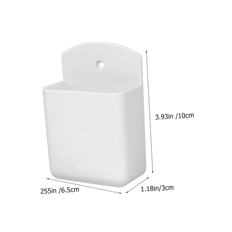 2 Pieces Wall Mounted Storage Box White Remote Control Organizer Magnetic Rack Easy Install For Living Room - Image 4