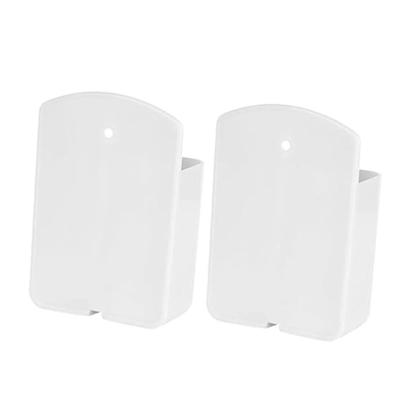 2 Pieces Wall Mounted Storage Box White Remote Control Organizer Magnetic Rack Easy Install For Living Room - Image 2