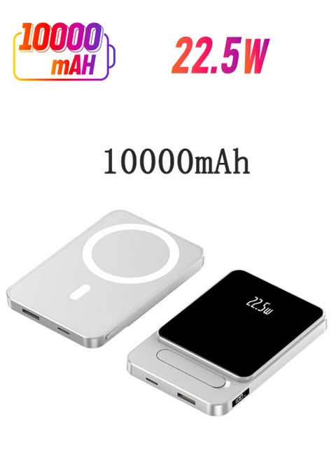 10000mAh Magnetic Wireless Power Bank Portable Charger PD 22.5W Type-C Input/Output 15W Wireless Charging Compatible with iPhone.Samsung. HuaWei. XiaoMi. Honor