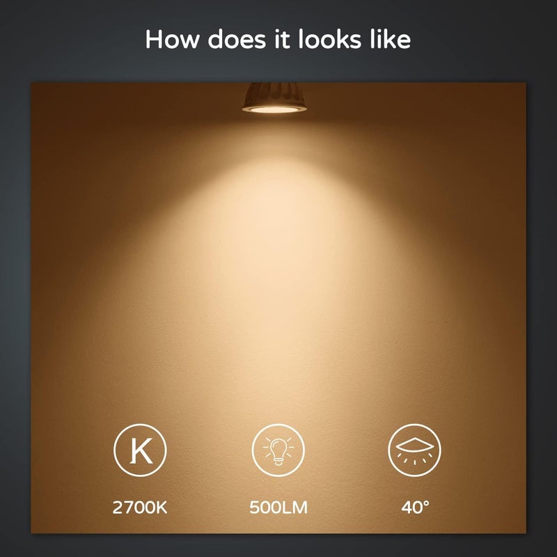 Torkase مصابيح LED MR16 قابلة للتعتيم من Torkase (مدرجة من UL)، 2700K أبيض ناعم، 5W-50W مكافئ، قاعدة بي-بين GU5.3، جهد منخفض 12V، زاوية شعاع ضيقة 40 درجة، إضاءة دافئة داخلية/خارجية، 10 قطع - Image 2