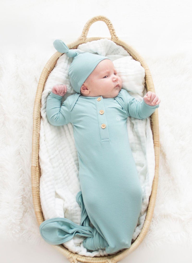 Anvi Baby Infant Bamboo Knot Bodysuit & Beanie Set  - Image 3