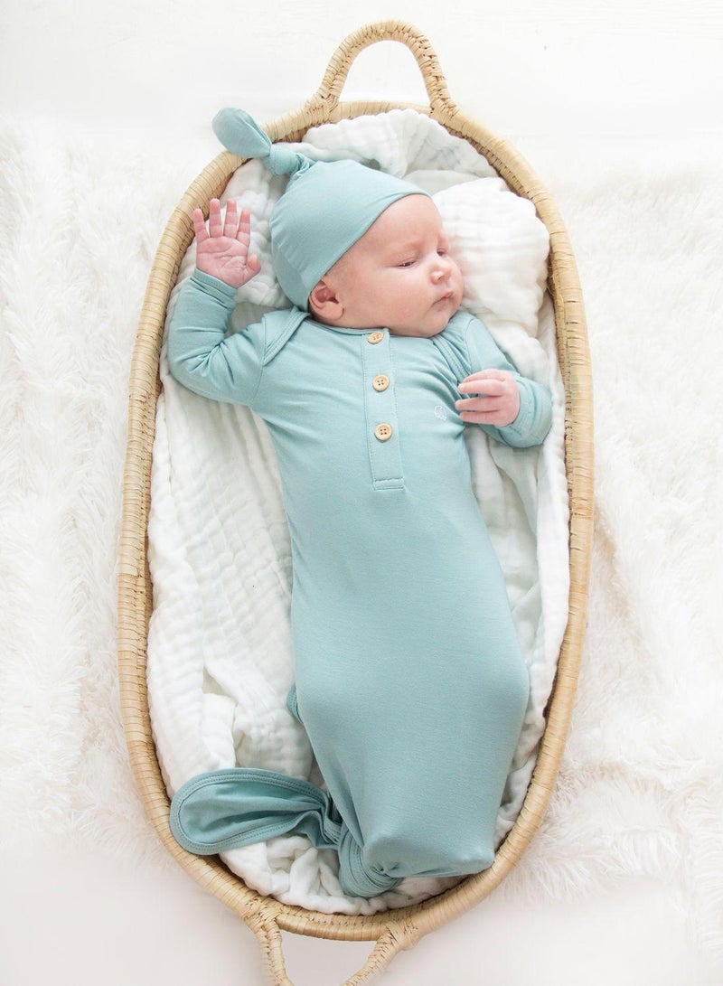 Anvi Baby Infant Bamboo Knot Bodysuit & Beanie Set  - Image 5