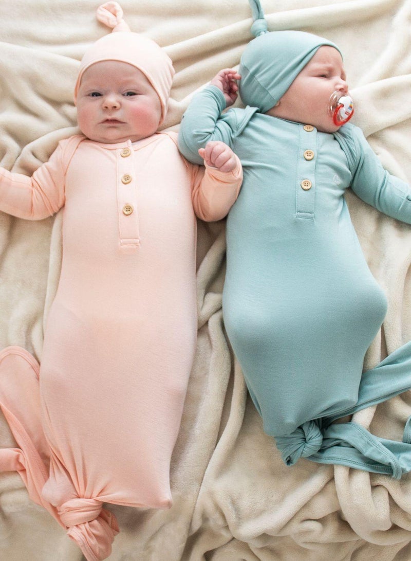 Anvi Baby Infant Bamboo Knot Bodysuit & Beanie Set  - Image 4
