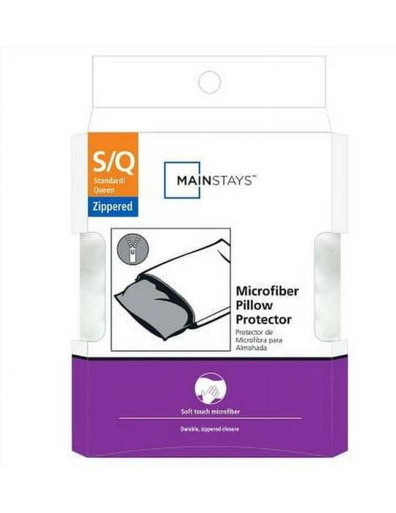 Mainstays Microfiber Zippered Pillow Protector,4-pieces of 20 in x 28 in Standard/Queen - Image 1