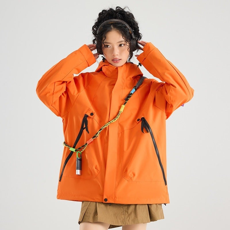 Qi Ta 3-in-1 Outdoor Jacket for Women, Waterproof Windproof Hiking Coat with Detachable Fleece Liner, Customizable Logo, Winter Sports Outerwear - Image 1
