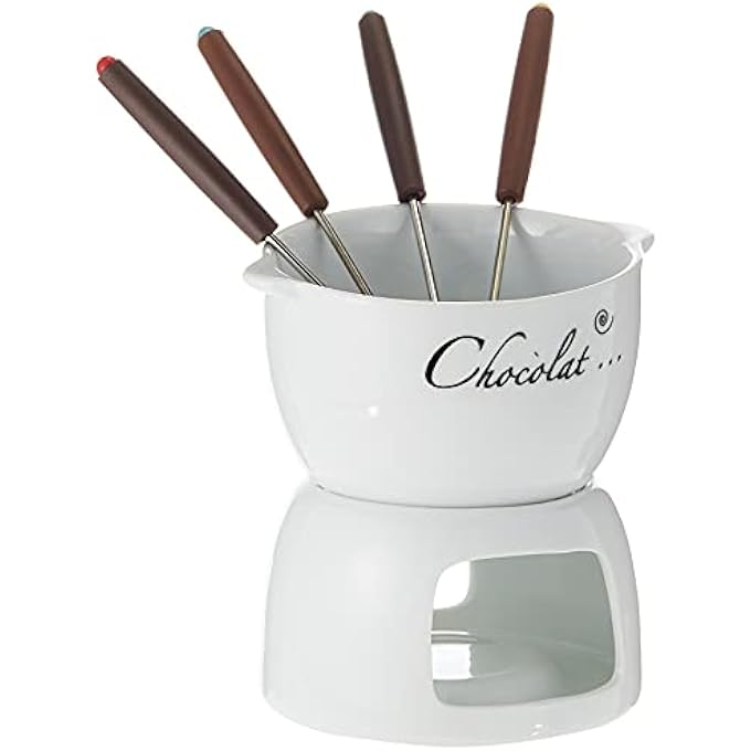 Shallow 6 Pieces Chocolate Fondue Set Sc420F Multicolor Porcelain - Image 1