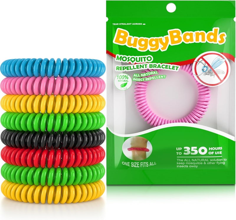 BuggyBands 24 Pack Mosquito Repellent Bracelets, Individually Wrapped Repellent Wristbands, DEET Free, Natural and Waterproof Band - Image 1