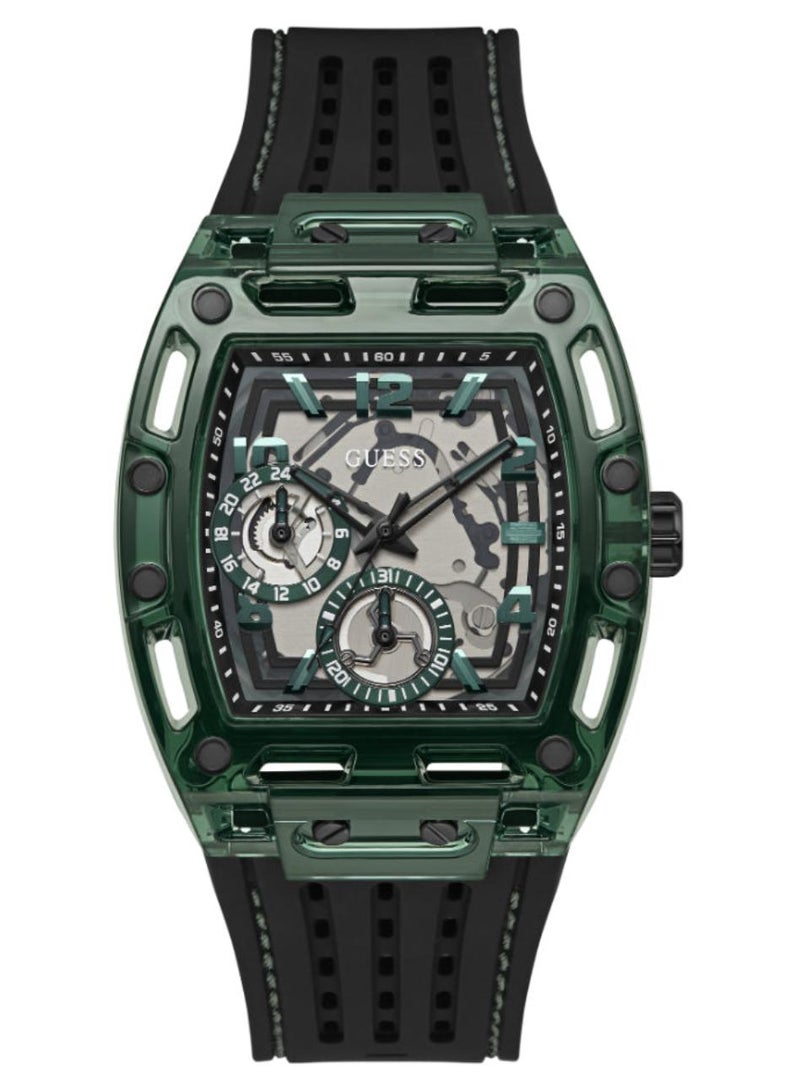GUESS Mens Black Green Multi-function Watch - GW0499G7 - Image 1