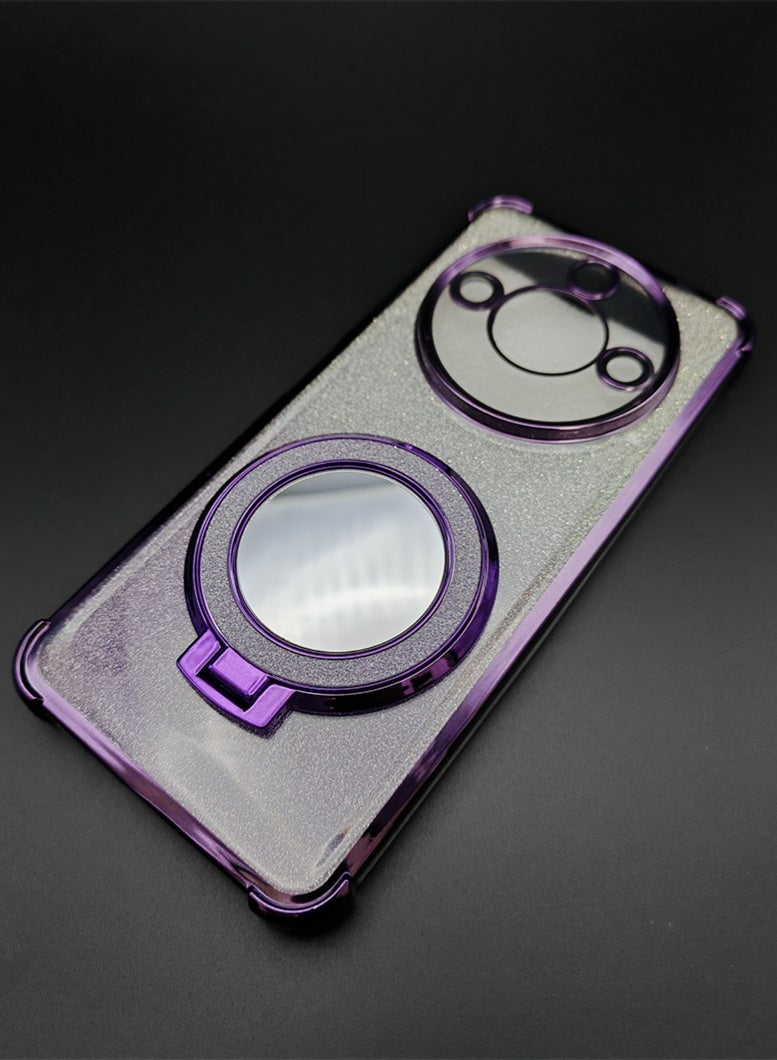 HONOR X9c Smart 5G 6.8-inch phone case suitable for women, with makeup mirror desktop stand, collision protection, purple sparkling diamond technology - Image 2