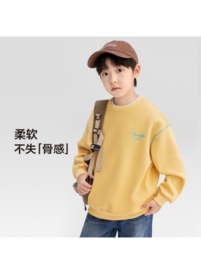 Zuoxi Boys' Hoodie Kids Round Neck Pullover Topstitch Top Autumn Clothing 2025 New Spring/fall Big Boys' Apparel - Image 4