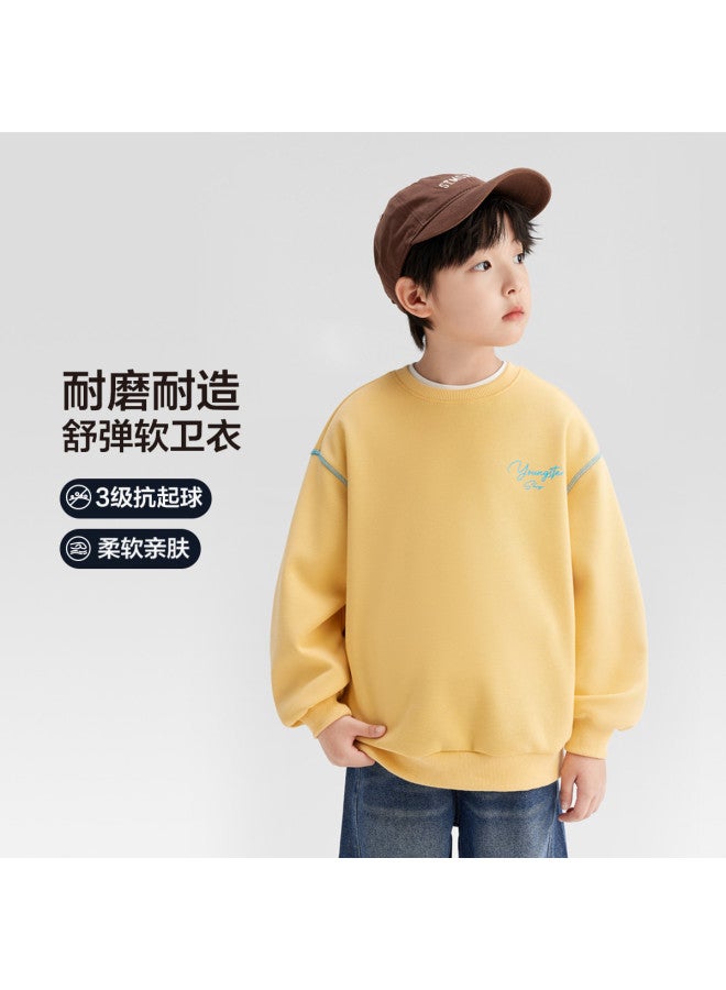 Zuoxi Boys' Hoodie Kids Round Neck Pullover Topstitch Top Autumn Clothing 2025 New Spring/fall Big Boys' Apparel - Image 2