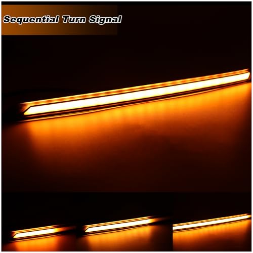 KEEGTBOX Switchback White/Amber LED DRL Front Fog Grille Lamp Daytime Running Light Sequential Flash Turn Signal Feature Compatible with Toyota RAV4 SUV LE XLE Limited 2019 2020 2021 2022 (Clear Lens) - Image 4