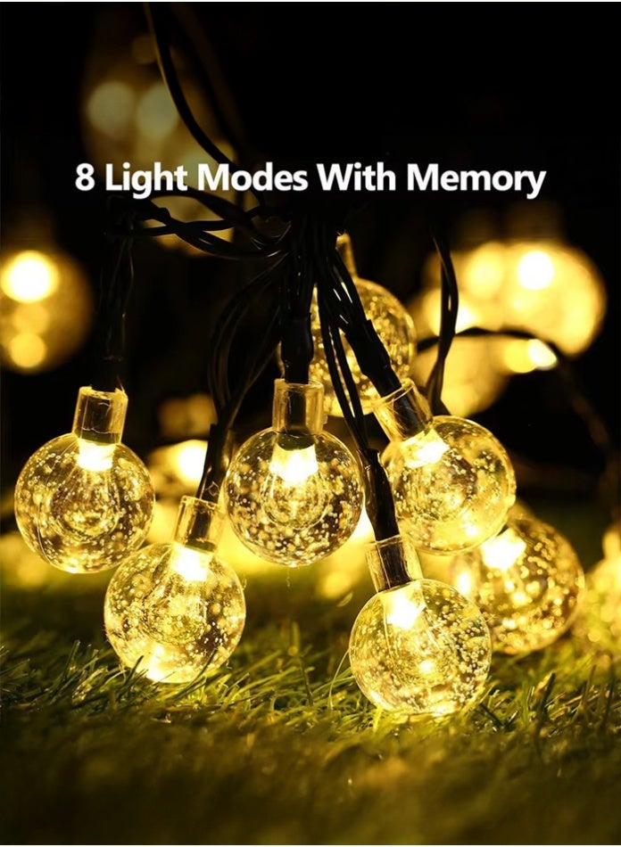 MODI 30 Meter 180LED Outdoor Warm Color Ball String Lights with 8 Lighting Modes - White Wire, 12W IP44 Waterproof Warm White Crystal  â€“ Diwali Decor Lights - Image 3