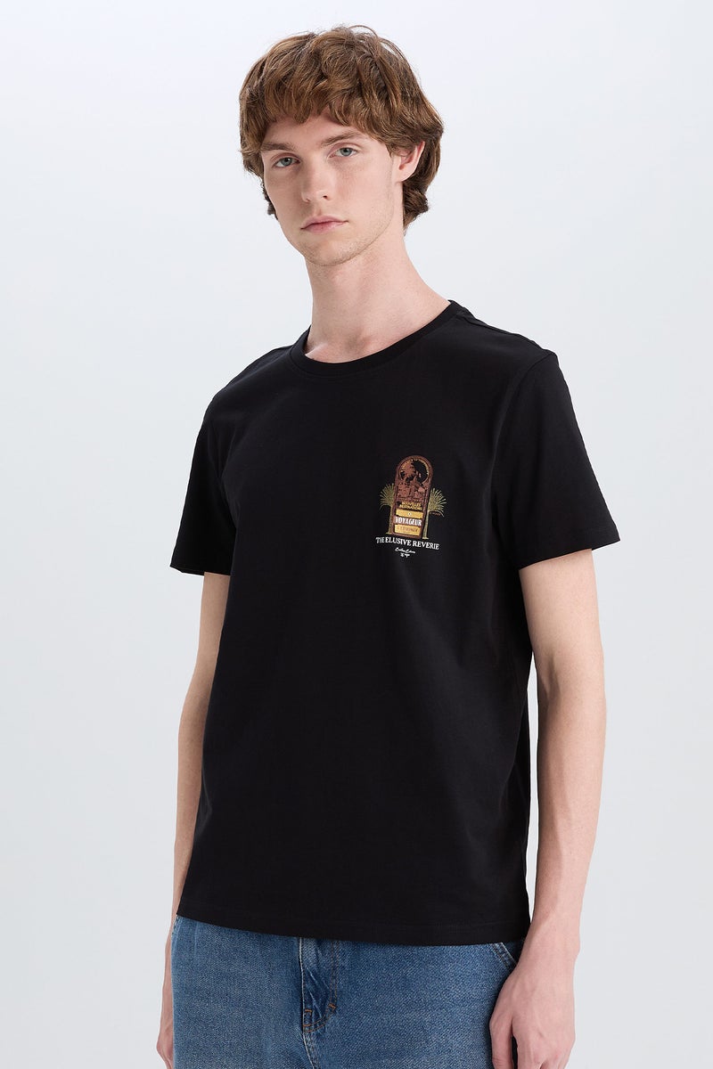 DeFacto Man Slim Fit Crew Neck Printed T Shirt - Image 1