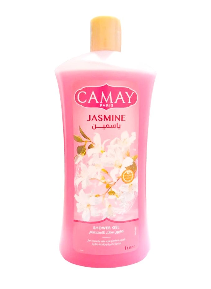 Camay - Camay Shower Gel Jasmine1 L +Bath Loofah Multi-Colour - Image 1