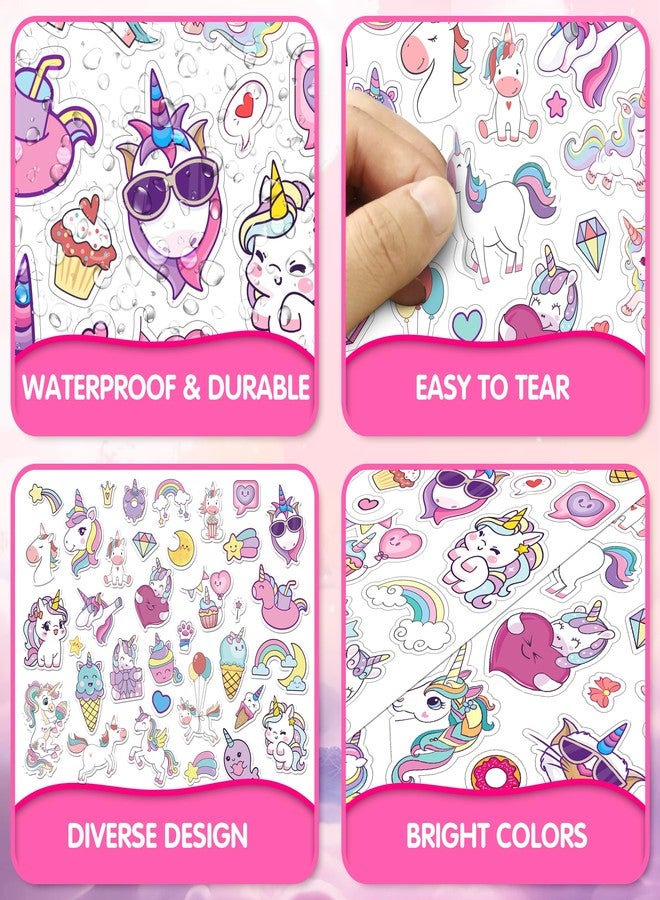 LINAYE 24 Sheets Unicorn Stickers for Kids Girls, 1100 PCS Cute Unicorn Stickers for Scrapbooking,Water Bottles,Envelopes,Gifts Pink Unicorn Stickers for Girls Unicorn Party Favors Supplies - Image 5