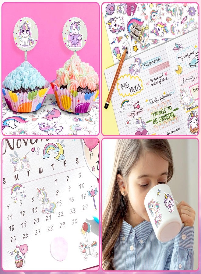 LINAYE 24 Sheets Unicorn Stickers for Kids Girls, 1100 PCS Cute Unicorn Stickers for Scrapbooking,Water Bottles,Envelopes,Gifts Pink Unicorn Stickers for Girls Unicorn Party Favors Supplies - Image 3