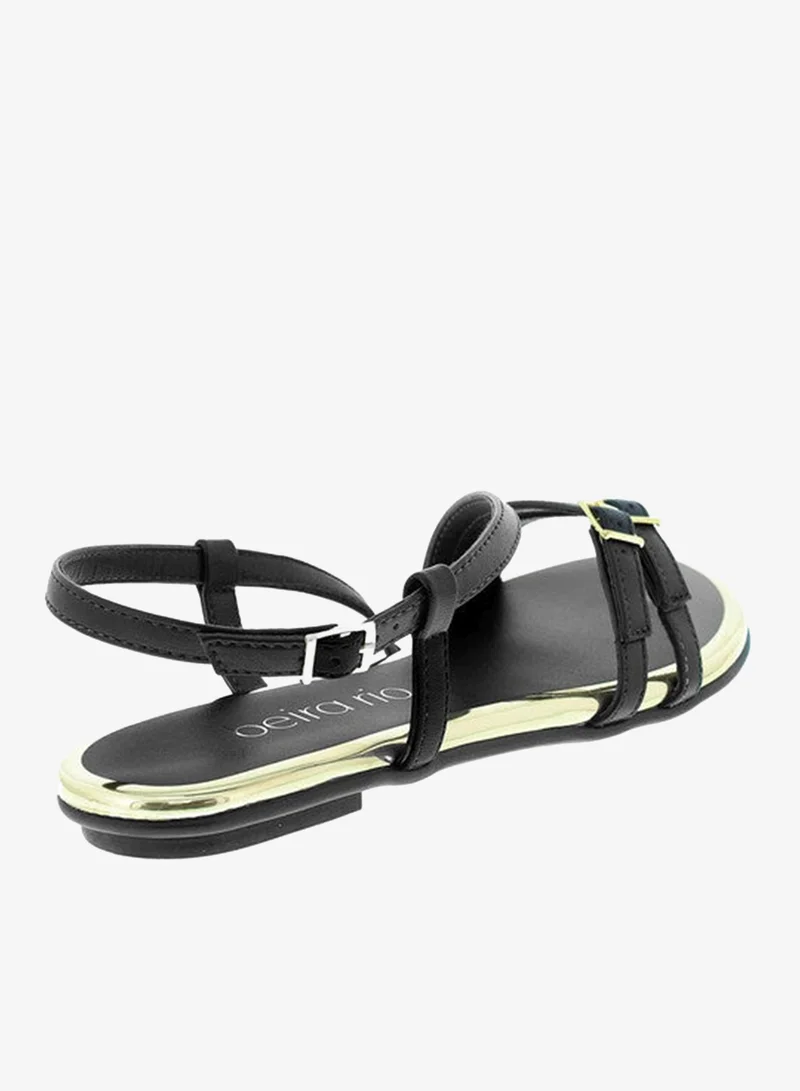 Beira Rio Black Flat Sandals for Women – Stylish Ladies Flat Sandals & Comfortable Flat Slippers for Women | Best Price UAE