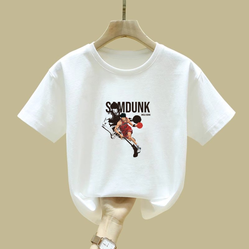 2381# Boys Short-Sleeved T-Shirt Cotton Middle-Large Boys Autumn Children'S All-Match Casual Top - Image 2
