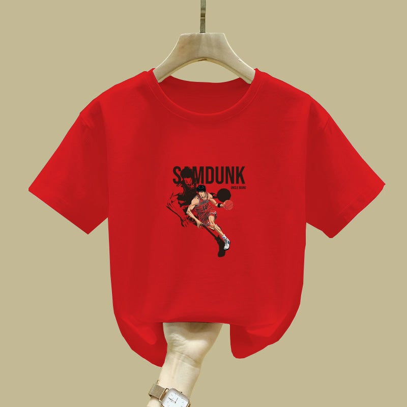 2381# Boys Short-Sleeved T-Shirt Cotton Middle-Large Boys Autumn Children'S All-Match Casual Top - Image 4