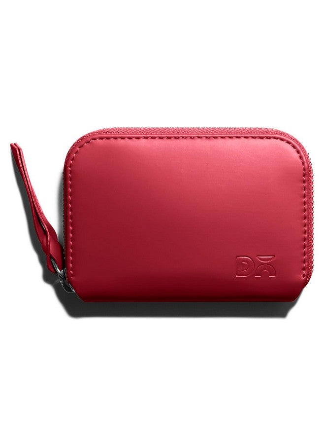 DailyObjects Crimson Red Zipper Slim Card & Coin Wallet | Made with Vegan Leather Material | Carefully Handcrafted | Coin Pocket - Image 1
