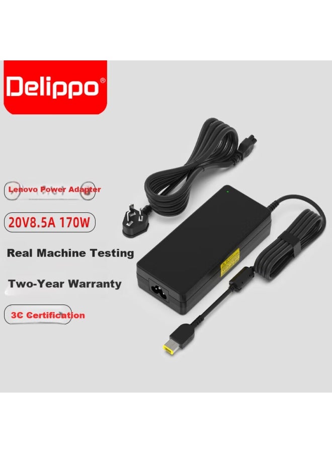 Delippo Charger For Lenovo Gaming Laptops, 20v 8.5a Square Port With Pin, 170w Power Adapter Suitable For Legion Y7000t, 440p, P50p51w541 Power - Image 1