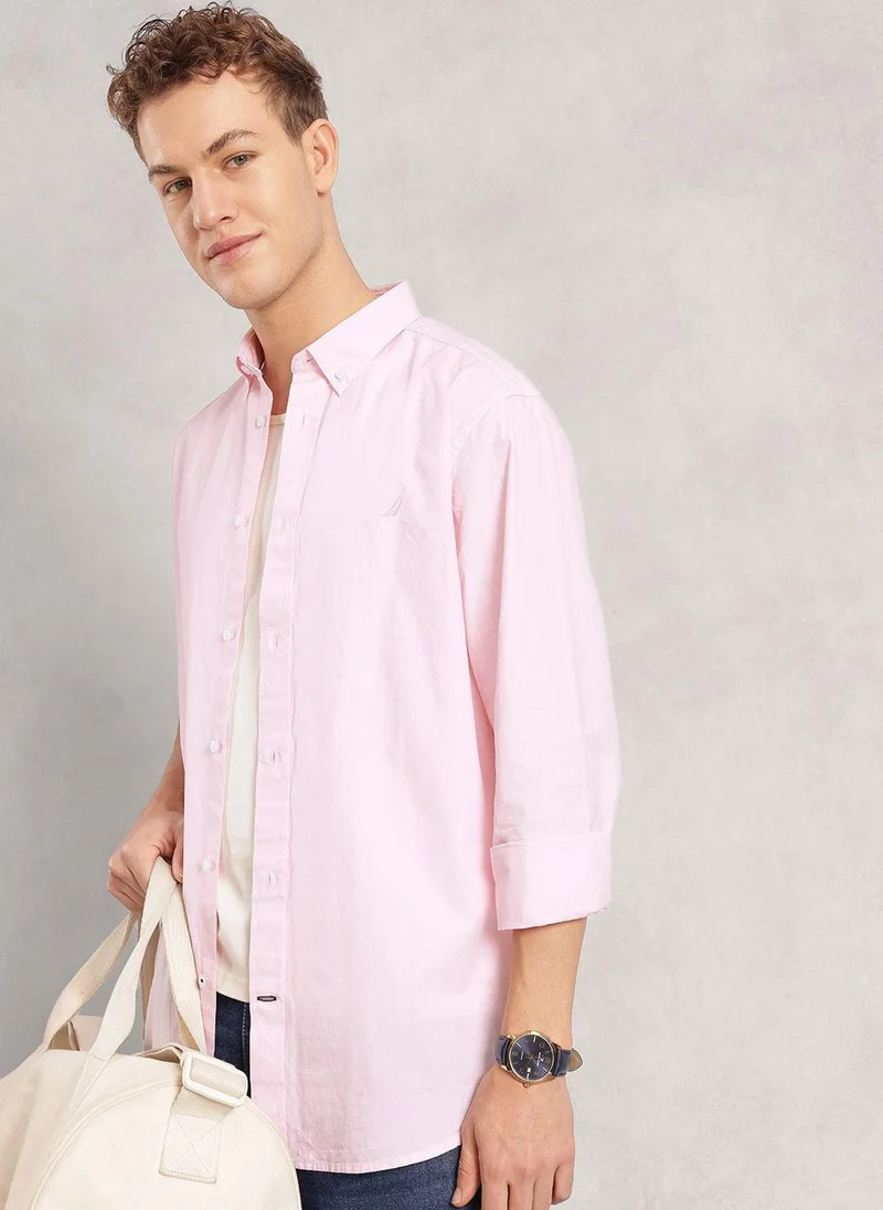 نوتيكا Men Pink Regular Fit Cotton Casual Shirt