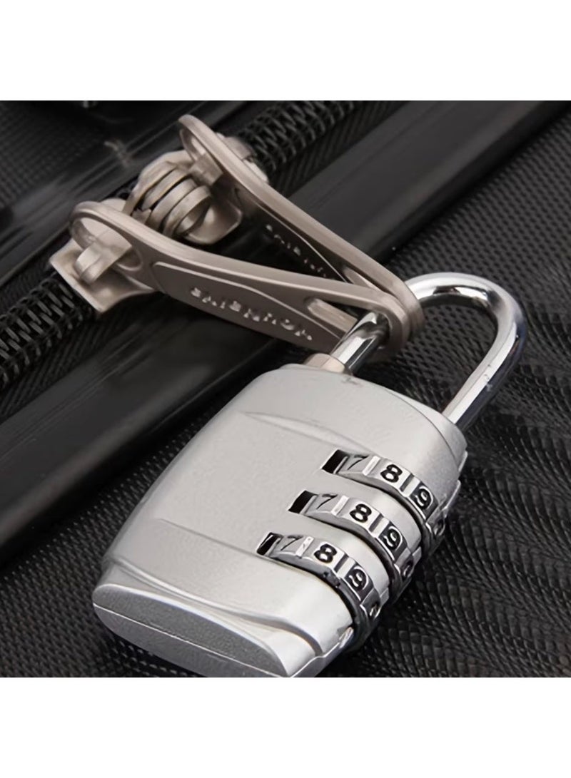 CleanWave - The Pure Effect 3-Digit Combination Padlock – Durable Keyless Security Lock for Luggage, Gym Lockers, Cabinets, Suitcases & Travel Bags | Heavy-Duty Travel Padlock – Silver - Image 4