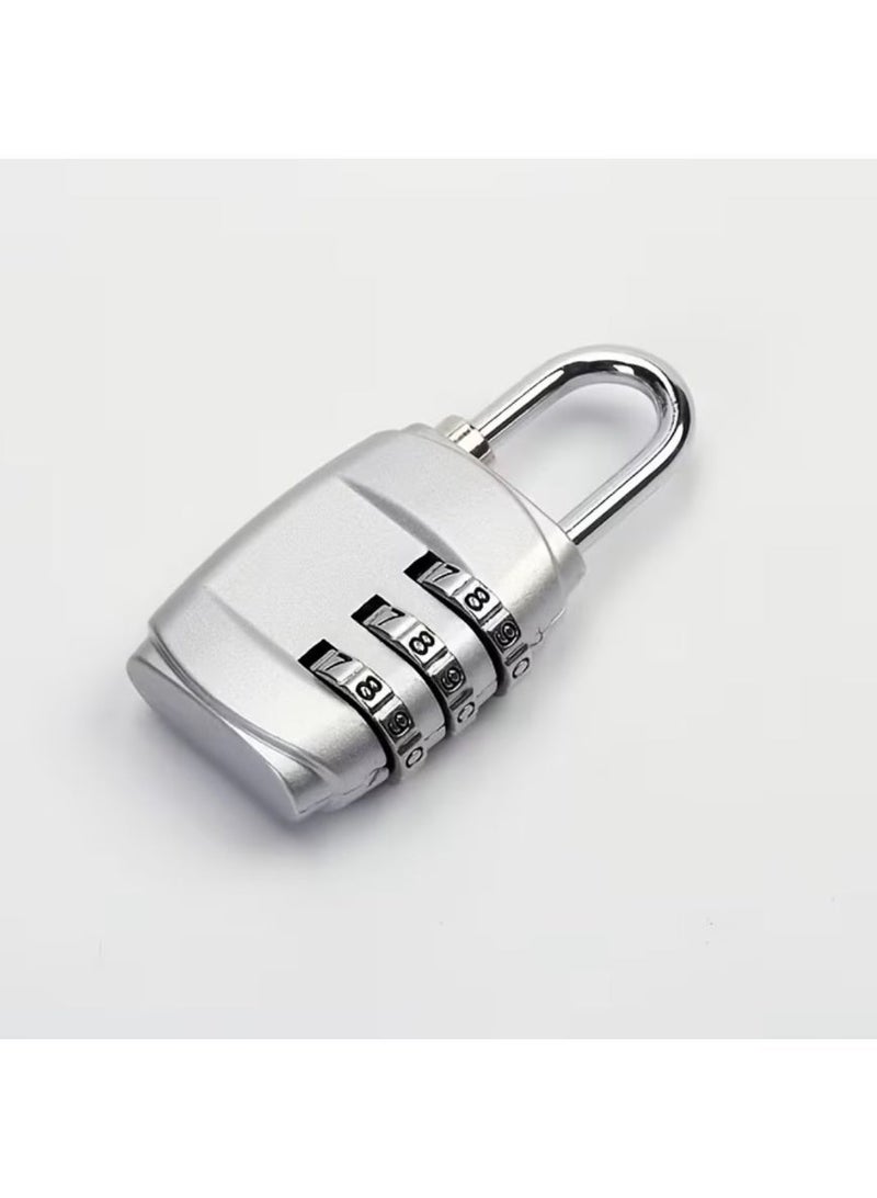 CleanWave - The Pure Effect 3-Digit Combination Padlock – Durable Keyless Security Lock for Luggage, Gym Lockers, Cabinets, Suitcases & Travel Bags | Heavy-Duty Travel Padlock – Silver - Image 1