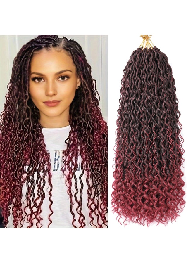 Aipin New Goddess Locs Crochet Hair 22 Inch Boho River Locs Hippie Locs Wavy Crochet With Curly Hair In Middle And Ends Braids Hair Extensions 8Packs22 inch TBUG - Image 2