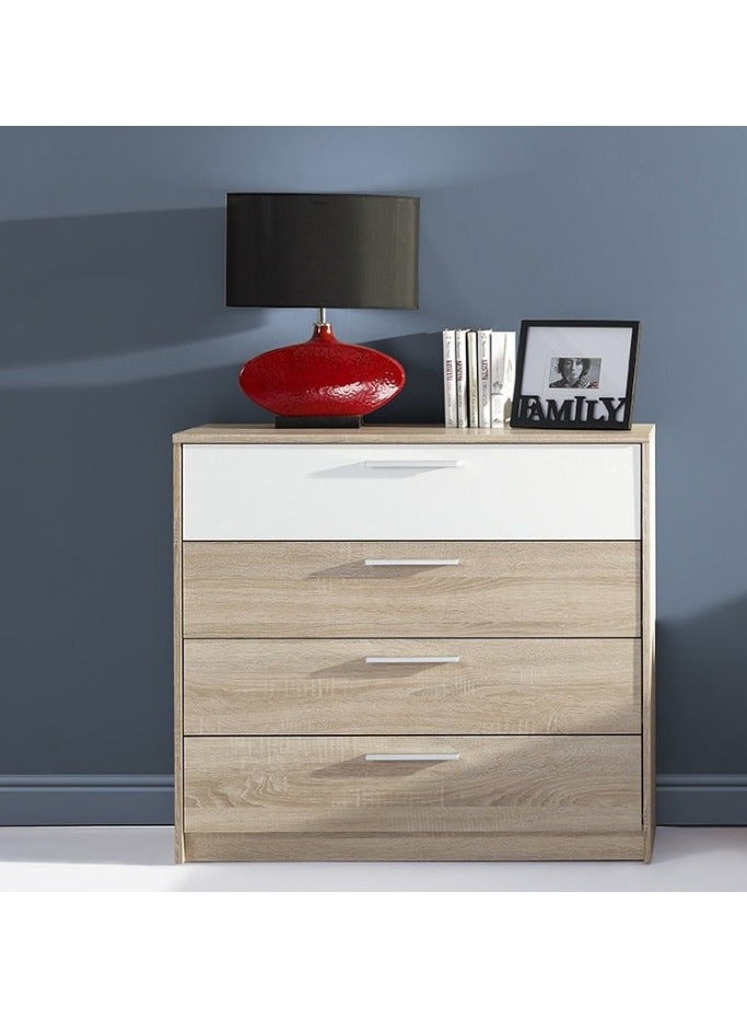 Malazhouse Modern Beige & White Master Bedroom Set – 5-Piece MDF Furniture with Wardrobe, 160x200cm Bed, 2 Bedsides & Organizer | MZBDR007 – 160L x 120H x 200W - Image 3