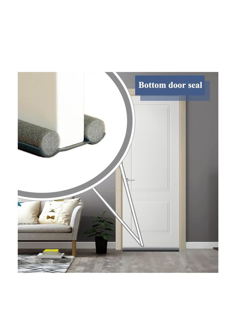 Generic Door Draft Stopper,Door Bottom Seal ,Strip Stopper,Double Door Draught Excluder,Energy Saving Under Door Draft Stopper Weather Stripping Noise Blocker Window Breeze Blocker,Thicker Door Draft, Ideal for Keeping Out Cold Door Seal for Bedroom Kitchen Window Office.(Grey,Brown,Black)  - Image 4