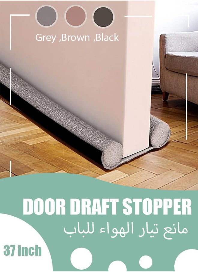 Generic Door Draft Stopper,Door Bottom Seal ,Strip Stopper,Double Door Draught Excluder,Energy Saving Under Door Draft Stopper Weather Stripping Noise Blocker Window Breeze Blocker,Thicker Door Draft, Ideal for Keeping Out Cold Door Seal for Bedroom Kitchen Window Office.(Grey,Brown,Black)  - Image 1