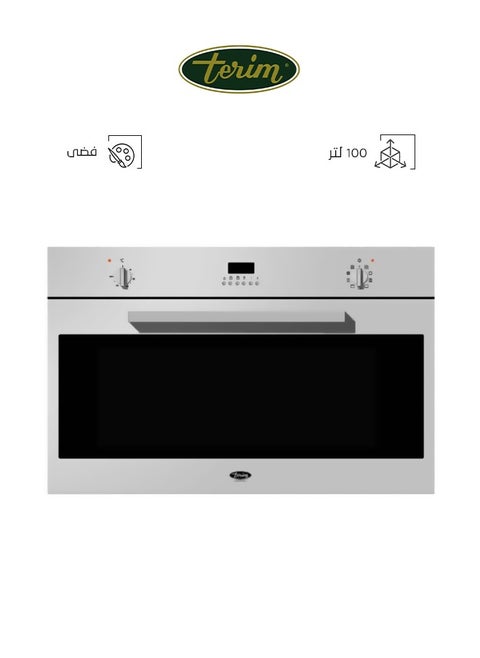 Built-in Gas Oven - Full Safety - 100 Liters - Italian - 90 cm - 9 Functions - Silver - TRMBO90LE9