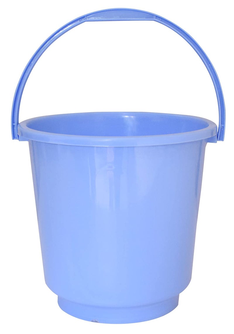 Kuber Industries Kuber Industries 2 Pieces Unbreakable Virgin Plastic Multipurpose Bucket Dustbin Set Blue  - Image 2