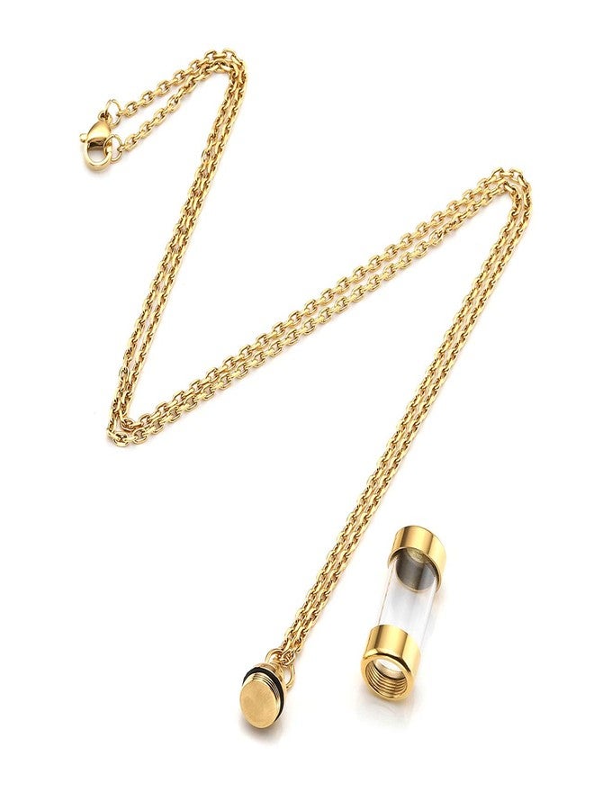 Zysta Acrylic Cylinder Urn Necklaces for Ashes Clear Glass Tube Vial Creamation Necklace Ash Urns Locket Pendant Keepsake Memorial Jewelry - Image 2