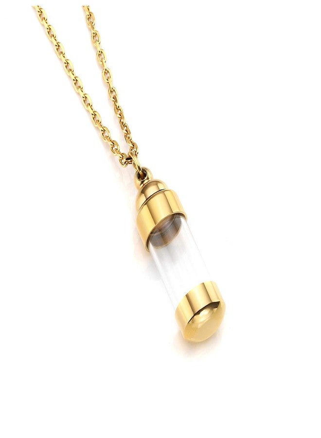 Zysta Acrylic Cylinder Urn Necklaces for Ashes Clear Glass Tube Vial Creamation Necklace Ash Urns Locket Pendant Keepsake Memorial Jewelry - Image 1