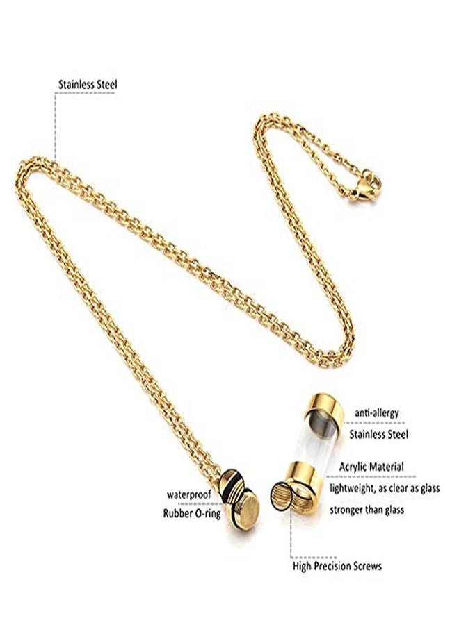 Zysta Acrylic Cylinder Urn Necklaces for Ashes Clear Glass Tube Vial Creamation Necklace Ash Urns Locket Pendant Keepsake Memorial Jewelry - Image 5
