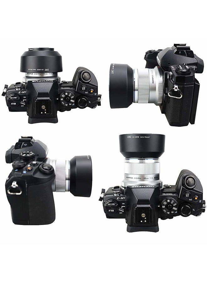 JJC Reversible Bayonet Lens Hood Shade for Olympus M.Zuiko Digital 45mm F1.8 Lens / M4518 Replaces Olympus Lens Hood LH-40B - Black - Image 3