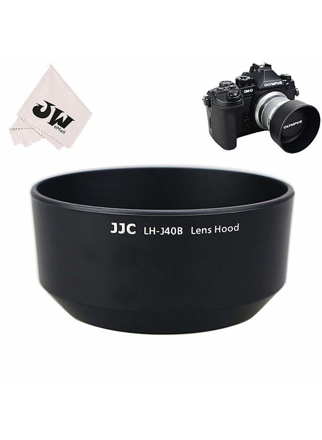 JJC Reversible Bayonet Lens Hood Shade for Olympus M.Zuiko Digital 45mm F1.8 Lens / M4518 Replaces Olympus Lens Hood LH-40B - Black - Image 1