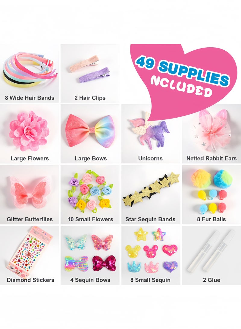 Fashion craft sets for girls, DIY headband making kits for girls, arts and crafts for kids over 5 years old, hair accessories for kids girls, headband making kits - Image 2