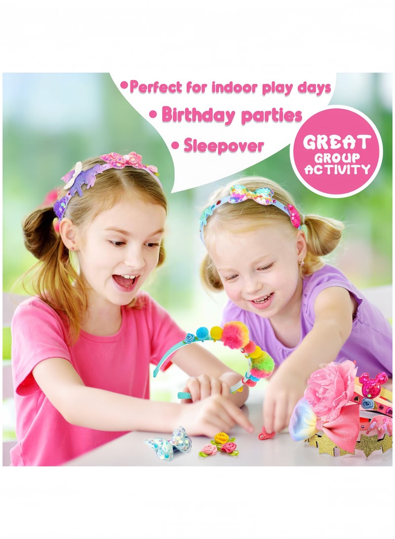 Fashion craft sets for girls, DIY headband making kits for girls, arts and crafts for kids over 5 years old, hair accessories for kids girls, headband making kits - Image 3