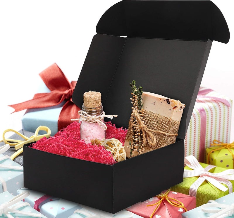Black Cardboard Gift Boxes – 10 Pieces – 12x12x5cm – Elegant Design – for Gift Wrapping, Jewelry, Craft Products - Image 3