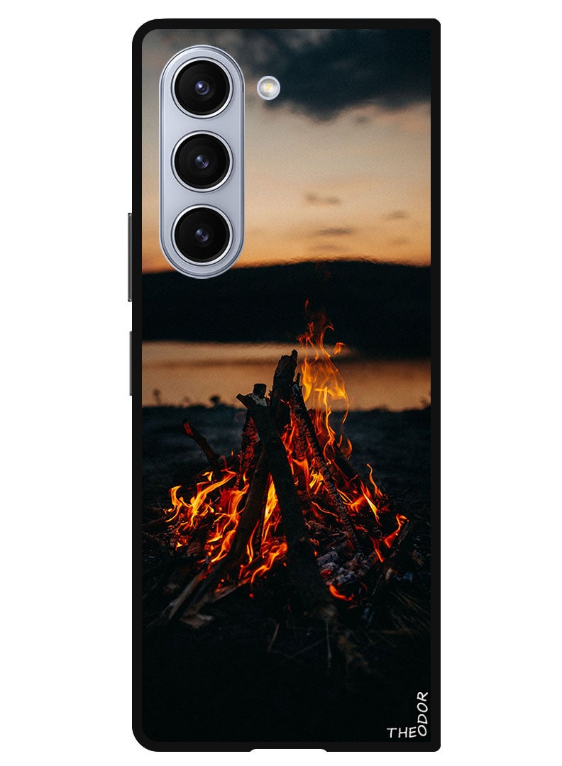 Theodor Protective Case Anti Scratch Shock Proof Bumper Cover For Samsung Galaxy Z Fold 6 bonfire_fire_flame - Image 1